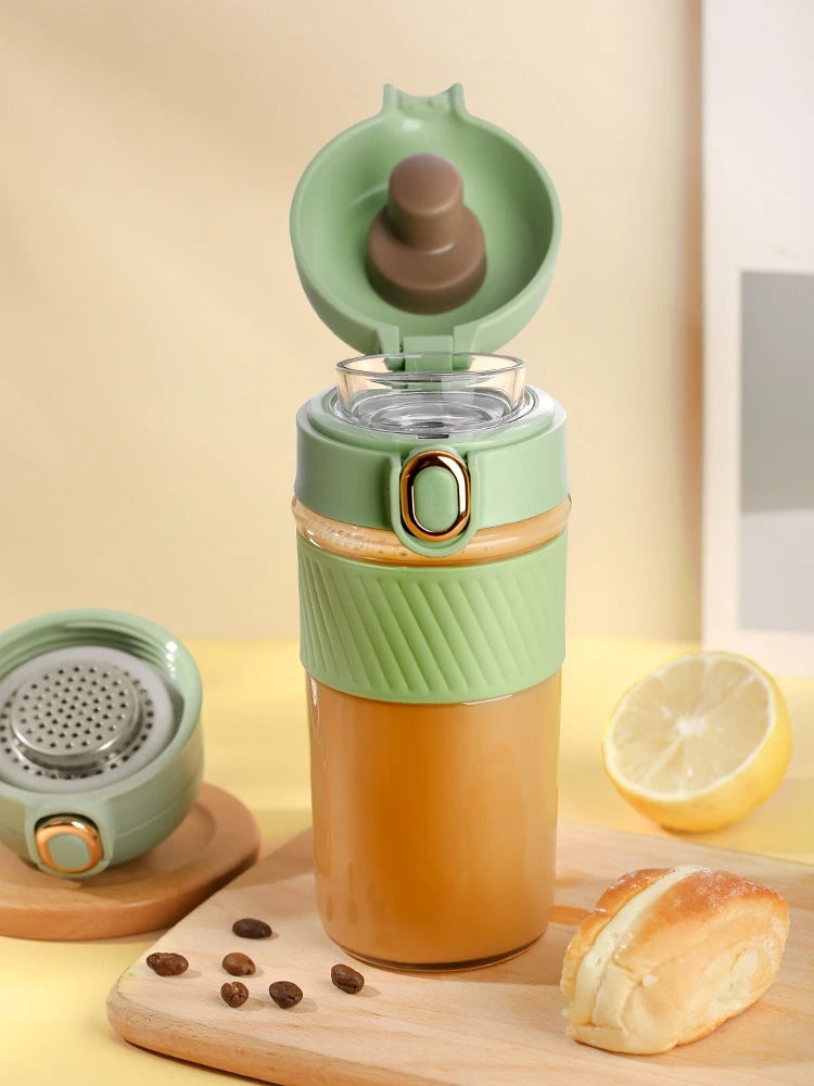 Tea Infuser Glass Water Bottle