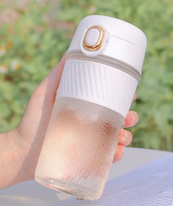 Tea Infuser Glass Water Bottle